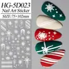 Adesivos de Unha Atmosfera de Natal 5D Em relevo Estéreo Papai Noel Rena Adesivos de Arte para Unhas Joias Estilo Hg