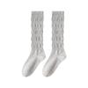 Meias de cano médio de cor sólida novas jk da moda femininas para primavera e outono, todas as combinações, modeladoras, com pressão segmentada, meias puxáveis, meias de algodão para joelho