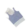 Moda Esportiva de Verão Estilo Coreano Versátil Design Color-Blocking Listrado Regata Curta de Ombro Largo para Mulheres Sem Aro