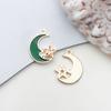 1 verde accesorios de joyería diy aleación goteo de aceite flor de cerezo llavero colgante pendientes accesorios para el cabello colgante para teléfono móvil venta al por mayor