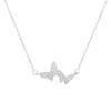 Collar de mariposa doble de circonitas estilo coreano de Singapur, accesorios para mujer, colgante de mariposa, accesorios de moda sencillos