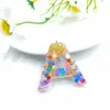 Europa e Estados Unidos novo 26 letras em inglês chaveiro folha de ouro rosa amor lantejou letra chaveiro pingente em estoque