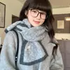 Cachecol de tricô macio e aconchegante estilo coreano para mulheres, espesso e quente para o inverno, aquecedor de pescoço versátil para estudantes e casais