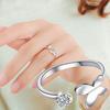 Anillo de Mariposa de Diamantes Individuales Incrustados Estilo Chanel Pequeño de Moda Anillo Abierto para Dedo para Mujer Joyería de Fábrica al por Mayor