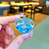 Mini Botella de Arena con Forma de Corazón Llavero Líquido Polvo de Amor Colgante Disco Duro Pequeño Colgante Accesorios de Inyección de Aceite de PVC