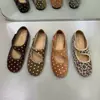 Zapatos Mary Jane de Estilo Retro Francés para Mujer, Estampado de Leopardo, Planos, Puntera Redonda, Poco Profundos, Versátiles, Cómodos, Zapatos de Ballet