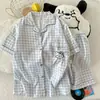 Pijama nuevo para mujer hecho de algodón nube, adecuado para primavera, otoño y verano, con un diseño dulce y casual, de manga corta, se puede usar afuera, ropa de casa fina