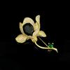 Broches de Flor de Esmeralda para Mujer Accesorios de Alta Calidad Pines Exquisitos Elegantes Decoraciones para Traje Abrigo