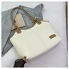 Bolso de Mujer Retro de Gran Capacidad con Patrón de Lichi 2026 Nuevo de Moda de Verano Bolso de Hombro y Axila Bolso Tote Simple para Viajes