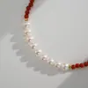 Pulsera de Ágata Nanhong y Perla de Agua Dulce Natural Lujo Accesible Pulsera de Gama Alta Estilo Chino Nuevo para Mujer Pulsera de Cuentas de Nicho