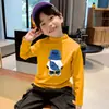 Camada Base Térmica Escovada Versátil para Meninos Outono/Inverno 2026 Novo Estilo Gola Semi-Alta Casual Infantil Tendência
