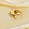 Anillo de Acero de Titanio con Apertura Media de Serpiente Caliente de Amazon Ajustable Anillo de Acero Inoxidable para Hombres y Mujeres Anillo de Oro Nicho