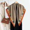 Estilo Coreano Outono e Inverno Vintage Estampado Toalha de Dedos Quente Alta Qualidade 90 Quadrados Lenço Imitação Lã de Ovelha Textura Lenço Feminino