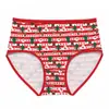 Calcinha de seda leitoso em formato de triângulo, temática clássica de Natal, multicolorida, transfronteiriça, confortável, altamente elástica e com design de cintura média, para mulheres