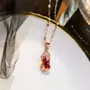 Tiktok súper vendido amuleto Pixiu calabaza roja para atraer riqueza collar de acero de titanio joyería de moda para mujer temperamento lujo ligero