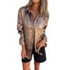 2024 Roupas Femininas Transfronteiriças Europeias e Americanas Estação Primavera e Outono Estação Independente Aliexpress Camisa Casual de Camurça Moda Lapela