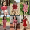 [Oferta Especial] Falda para Niñas Verano 2023 Nuevo Estilo Pantalones Cortos de Manga Corta con Flores Vestido para Bebé Camiseta