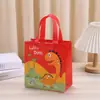 Bolsa de Tela con Dibujo de Dinosaurio Impermeable No Tejida Bolsa de Regalo de Cumpleaños Empaque para Snacks para Llevar al por Mayor Ecológica