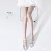 Medias Delgadas Sexys de Primavera y Verano para Mujer, Calcetines Ultrafinos Antidesgarros que Realzan la Piel, Medias Color Verde Menta Mambo Blanco Natural de Piel