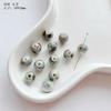 Cuentas redondas de cerámica de 10 mm con efecto salpicado de tinta japonesa, hechas a mano, para collar, pulsera, cadena para teléfono móvil, accesorios