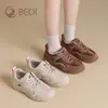 Zapatos de Mujer Gongyang 2026 Otoño Nuevos Suela Blanda Piel Genuina Boca Baja Zapatos de Salón Cómodos Ligeros con Cordones Deportivos Casuales para Mujer