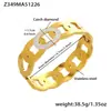 Acero Inoxidable Súper Brillante Zircón 5A Cadena Geométrica Nk Pulsera Abierta Combinación de Pulsera Estilo Lujo Ligero Exagerado Chapada en Oro Real de 18K