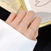 Anel simples feminino de alta qualidade senso de personalidade nicho design leve luxo vento frio abertura comida anel prata ornamentos uma geração de cabelo