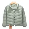 Jaqueta Acolchoada Leve com Gola Alta Youjia Clothing Outono e Inverno para Crianças Forro Quente Jaqueta Média e Grande para Meninos e Meninas 90 Veludo