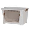 Caja de almacenamiento de plástico transparente para el hogar, extra grande, para guardar ropa, juguetes y aperitivos, con apertura frontal para dormitorio.