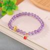 Yilu Silver S925 Prata Esterlina Banhado A Ouro Ametista Retro Guofeng Sortudo Gato Pulseira Da Fortuna Pulseira De Prata Elegante De Luxo Leve