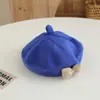 Boina Infantil Outono e Inverno Nova Estilo Coreano Estilo Princesa Chapéu de Lã para Meninas e Bebês Chapéu de Pintor Colorido Doce Tendência Meninas