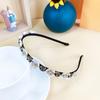 Xiyi Textura Tridimensional Flor Headband com Strass Pressão Headband Estilo Coreano Elegante Mori Estilo Immortal Cartão de Cabelo com Borda Fina