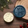 Nuevos sellos de lacre de la serie navideña con diseños de muñeco de nieve, Papá Noel y renos, hechos de latón para decoración de diarios