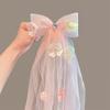 Véu Guirlanda Mori Super Fada Véu Infantil Oversized Véu Laço de Tule Grampo de Cabelo Flor Acessório de Cabelo Infantil Fada