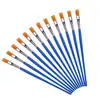 Pincel Pequeno Plano, Pincel de Contorno, Pincel para Tinta de Reboco, Plástico de Nylon Cabo Curto Desenho Grafite Jardim de Infância Pincel de Pintura Cabeça Plana