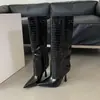 Botas altas de moda con punta fina y tacón de aguja para otoño/invierno 2026, hasta la rodilla, estilizadas y elegantes, que sobrepasan la rodilla.