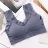 Sutiã strapless de renda com bojo, sutiã esportivo com costas bonitas, camisola de verão feminina, regata sexy para yoga para mulheres