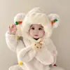 Chapéu Infantil Cachecol de Bebê Tudo-em-Um Outono e Inverno Fofo Super Fofo Chapéu para Meninos e Meninas Aqueecido Chapéu com Proteção de Orelha para Bebê