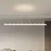 Lustre LED minimalista italiano para sala de jantar, moderno, simples, luxo leve, sensação de alta qualidade, balcão de bar, mesa de jantar, luminária linear para sala de jantar
