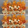 Nuevo arreglo floral de lugar de boda flor artificial decoración de boda fila de flores terminada pasarela camino arte floral boda flor artificial