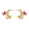 Brincos de Tarraxa Geométricos Flor de Zircônia Banhados a Ouro 18K de Cobre Aogu, Elegantes e Simples, para Mulheres, Design de Nicho, Brincos de Alta Qualidade, Novos