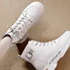 Nuevas botas martin de otoño 2024 zapatos de mujer ins otoño e invierno botas con forro polar zapatos blancos estilo británico otoño e invierno para mujer