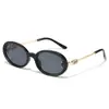 Nuevas gafas de sol ovaladas de montura estrecha de moda transfronteriza, protección UV, estilo de alta gama europeo y americano, gafas de sol de pasarela para mujer, gafas para hombre