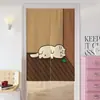 Cortina de Porta Cartoon para Uso Doméstico, Cortina Divisória de Quarto, Cortina Divisória de Cozinha e Banheiro, Cortina de Tecido Sem Furos, Meia Cortina
