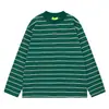 Camiseta de Manga Larga a Rayas con Bloques de Color Estilo Retro Americano para Hombre, Primavera Holgada Estilo Callejero Cuello Redondo Manga Corta Ins