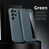 Adecuado para Samsung S26Ultra Ventana Inteligente de Sueño Funda de Cuero Anticaída S24Fe Funda para Responder Teléfono Sin Voltear A16