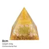 Pirámide de Cristal Natural de 8 cm Decoración Creativa Europea y Americana para Escritorio del Hogar Pirámide de Resina para Yoga Meditación