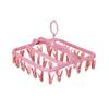 Percha gruesa de 32 pinzas percha de plástico para ropa a prueba de viento tendedero plegable de múltiples pinzas para secar medias ropa interior