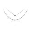 Colar Feminino Nalan de Prata S925 Estilo Coreano Fresco Leve Pérola Estilo Simples Camada Dupla Coração de Menina Corrente de Clavícula D7042