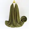 Bufanda de gasa de perlas transfronteriza para mujer, bufanda de burbujas de color liso, pañuelo para la cabeza versátil, venta al por mayor de fabricante malasio de bufandas de seda
